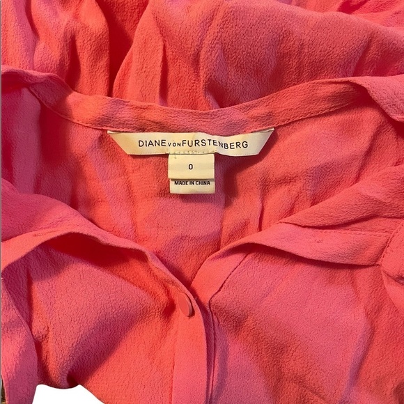 Diane Von Furstenberg Whitney Relaxed Fit Flowy Bishop Sleeve Blouse Top - Picture 5 of 5